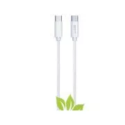 WG - Kabel danych Typ-C (męski) do Typ-C (męski) / 2m / 3A / bawełniany oplot ECO / biały