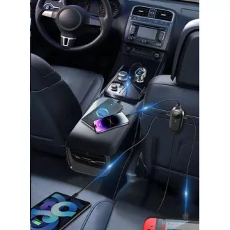 WG - Hub ładowarki samochodowej / 100W / 6 portów USB / 2x USB-A   4x USB-C / z przedłużaczem