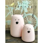 Rabbit & Friends Lampka dotykowa pluszowy miś | różowy