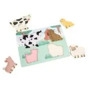 Drewniane puzzle dotykowe dla dzieci – Farma