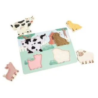 Drewniane puzzle dotykowe dla dzieci – Farma Drewniane puzzle dotykowe dla dzieci – Farma