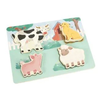 Drewniane puzzle dotykowe dla dzieci – Farma Drewniane puzzle dotykowe dla dzieci – Farma