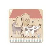 Wielowarstwowe puzzle drewniane – Farma ze zwierzętami