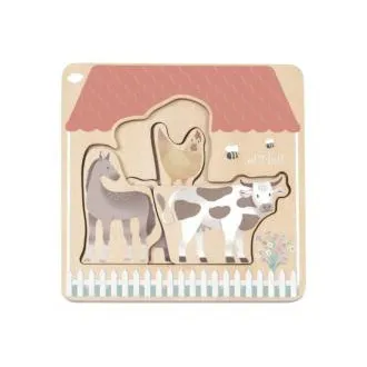 Wielowarstwowe puzzle drewniane – Farma ze zwierzętami
