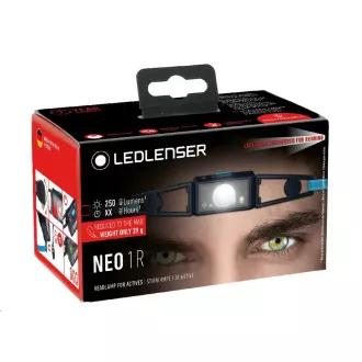 Latarka czołowa do biegania Ledlenser NEO1R, czarno-niebieska Latarka czołowa do biegania Ledlenser NEO1R, czarno-niebieska