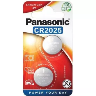 Bateria litowa PANASONIC (przycisk) CR-2025EL / 2B 3V (blister 2szt)