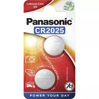 Bateria litowa PANASONIC (przycisk) CR-2025EL / 2B 3V (blister 2szt)
