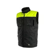 Męska kamizelka zimowa SEATTLE, polarowa, czarno-żółta, rozmiar 2XL