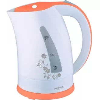 Czajnik elektryczny Orava VK-3417 P, 2000 W, 1,7 l, automatyczne wyłączanie, biały/pomarańczowy