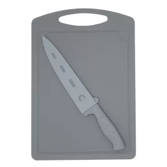 Steuber Deska do krojenia z nożem Chef szara 36 x 25 cm Steuber Deska do krojenia z nożem Chef szara 36 x 25 cm