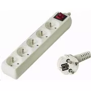 Przedłużacz PREMIUMCORD 230V 3m, 5 gniazd   wyłącznik, biały