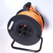 PREMIUMCORD Przedłużacz bębnowy 230V 25m, 4 gniazda, czarny