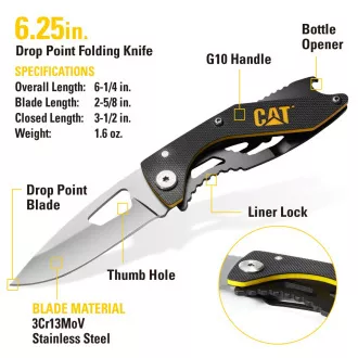 Wielofunkcyjny zestaw upominkowy Caterpillar, 2 noże i brelok CT240125