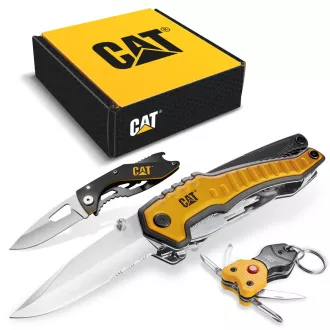 Wielofunkcyjny zestaw upominkowy Caterpillar, 2 noże i brelok CT240125