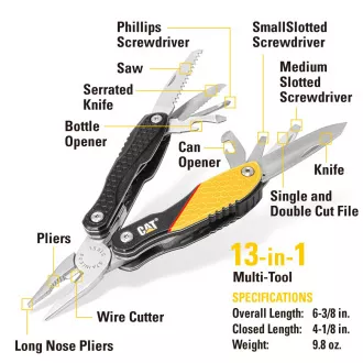Wielofunkcyjny zestaw prezentowy Caterpillar, 2 noże i szczypce CT240126