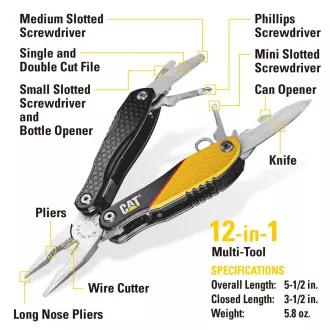 Wielofunkcyjny zestaw upominkowy Caterpillar, nóż, szczypce i brelok CT240192