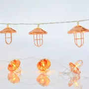 Łańcuch świetlny LED Eurolamp ze złotymi metalowymi lampionami, ciepła biel, 10 szt.