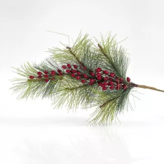 Eurolamp Dekoracja świąteczna gałązka sosnowa z jagodami, 76 cm, 1 szt.