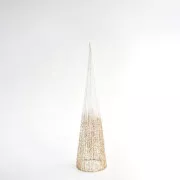Eurolamp Tree ornament stożkowy, biały brokat, 20 x 80 cm, 1 szt.