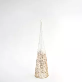 Eurolamp Tree ornament stożkowy, biały brokat, 20 x 80 cm, 1 szt.