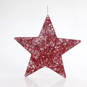 Eurolamp Gwiazda wisząca, czerwona, 45 cm