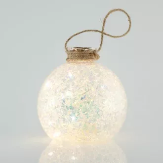 Eurolamp Dekoracja świąteczna szklana podświetlana kula, 10 cm, zestaw 2 szt.