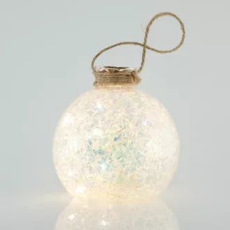 Eurolamp Dekoracja świąteczna szklana podświetlana kula, 10 cm, zestaw 2 szt. Eurolamp Dekoracja świąteczna szklana podświetlana kula, 10 cm, zestaw 2 szt.