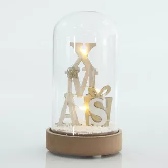 Eurolamp Szklana kopuła z napisem xmas, 9 x 9 x 16 cm, 1 szt.