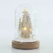 Eurolamp Szklana kopuła z jodłą, 12 x 12 x 20 cm, 1 szt.