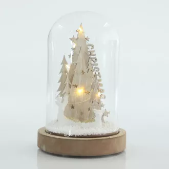 Eurolamp Szklana kopuła z jodłą, 12 x 12 x 20 cm, 1 szt.