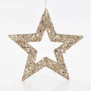 Eurolampa Star, złota z połyskiem, 45 cm
