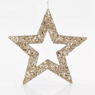 Eurolampa Star, złota z połyskiem, 45 cm