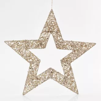 Eurolampa Star, złota z połyskiem, 60 cm