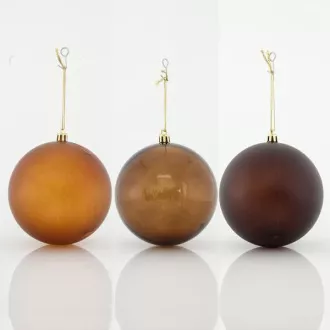 Eurolamp Dekoracje świąteczne plastikowe brązowe kule, 10 cm, zestaw 6 szt. Eurolamp Dekoracje świąteczne plastikowe brązowe kule, 10 cm, zestaw 6 szt.