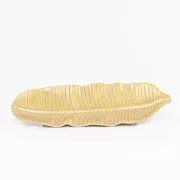 Eurolamp Dekoracja świąteczna złota płytka, kształt liścia 14 x 36 x 2,5 cm, 1 szt.