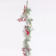 Eurolamp Dekoracja świąteczna gałązka z jagodami i ptakami, 153 cm, 1 szt.