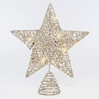 Eurolamp Złota gwiazda na choinkę, 10 ciepłych białych diod LED, 25,4 cm, 1 szt. Eurolamp Złota gwiazda na choinkę, 10 ciepłych białych diod LED, 25,4 cm, 1 szt.