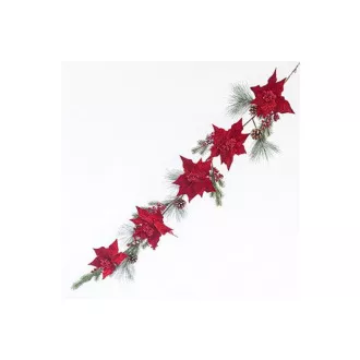 Eurolamp Dekoracja świąteczna girlanda z poinsecją, średnica 175 cm, 1 szt.