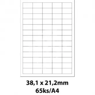 Etykiety 38,1x21,2 mm 65 etykiet na arkusz 100 arkuszy Smartline