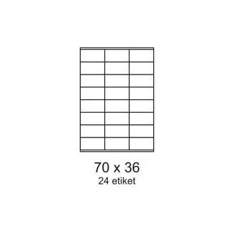 Etykiety 70x36mm 3 rzędy 24 etykiety na arkusz 100 arkuszy Smartline