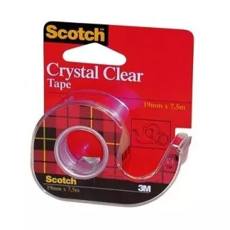 Taśma samoprzylepna 3M Scotch Crystal 19mmx7,5m z odwijakiem