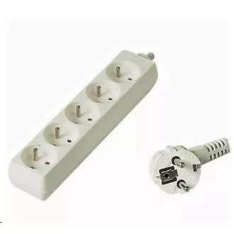 Przedłużacz PREMIUMCORD 230V 3m, 5 gniazd, biały