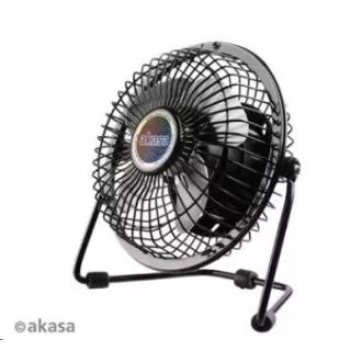 Wentylator stołowy AKASA 4", 150 x 160 x 85mm, zasilanie z portu USB, aluminiowe łopatki Wentylator stołowy AKASA 4", 150 x 160 x 85mm, zasilanie z portu USB, aluminiowe łopatki