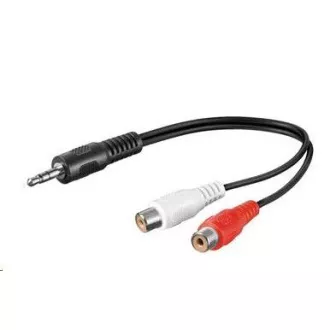 PREMIUMCORD Kabel audio 3, 5mm Jack - 2x Cinch 20cm (M/F, stereo)
