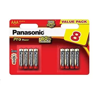PANASONIC Baterie alkaliczne Pro Power LR03PPG / 8BW AAA 1,5V (blister 8szt)