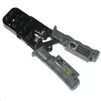 Szczypce do zaciskania PROFI  z grzechotką do złączy RJ11, RJ12, RJ45 z testerem i wskaźnikiem LED