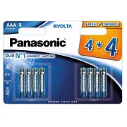 PANASONIC Baterie alkaliczne EVOLTA Platinum LR03EGE / 8BW 4 + 4F AAA 1,5V (blister 8szt)