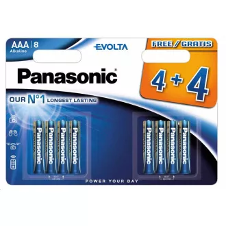 PANASONIC Baterie alkaliczne EVOLTA Platinum LR03EGE / 8BW 4 + 4F AAA 1,5V (blister 8szt)