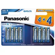 PANASONIC Baterie alkaliczne EVOLTA Platinum LR6EGE / 8BW 4 + 4F AA 1,5V (blister 8szt)