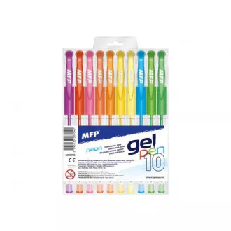 Długopisy żelowe MFP Neon GN1038 0,8mm zestaw 10 kolorów
